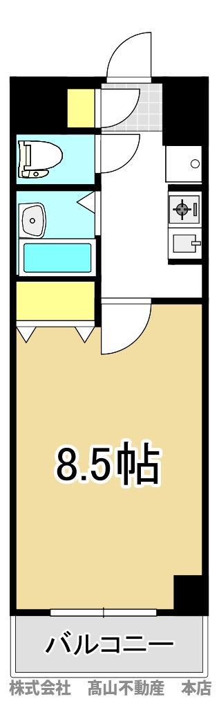 アルベール教育大前(1K/6階)の間取り写真