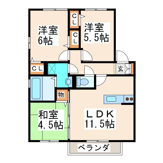 グラン・ボヌール(3LDK/2階)の間取り写真