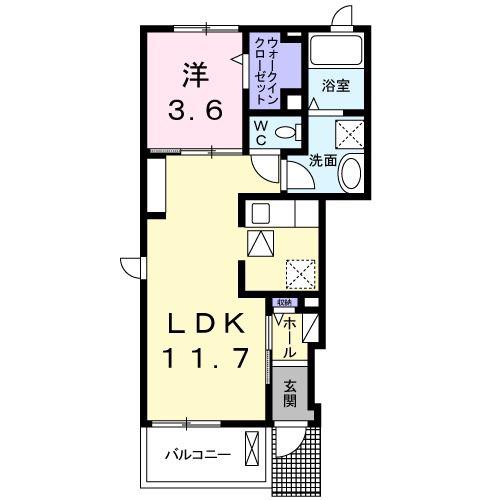 カーサ ラゲットII(1LDK/1階)の間取り写真