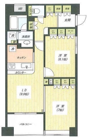 グラーサ東京イースト(2LDK/12階)の間取り写真