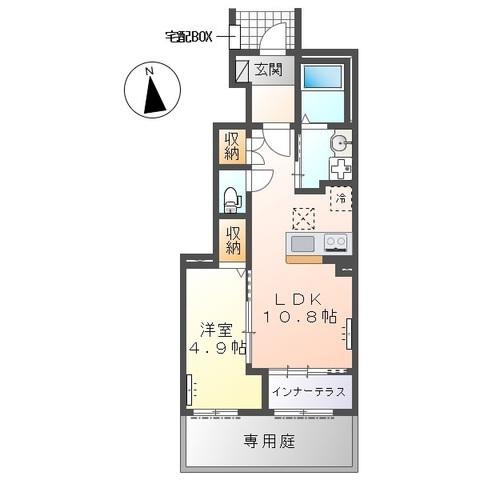 エアルームシノ(1LDK/1階)の間取り写真