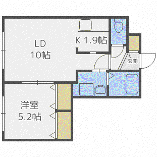 グランメールAUBE(1LDK/2階)の間取り写真