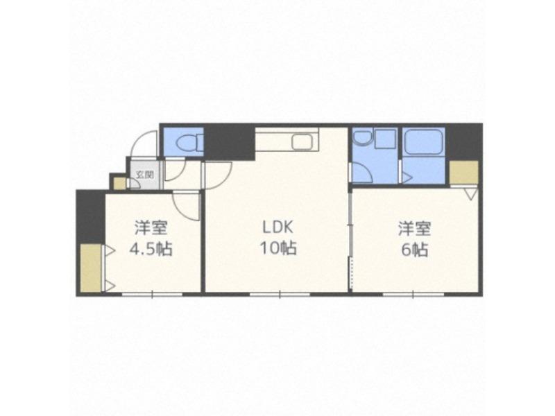 アイプラス平岸(2LDK/1階)の間取り写真