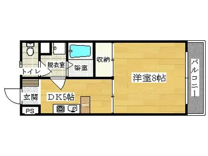 カトレアハイツ(1DK/2階)の間取り写真