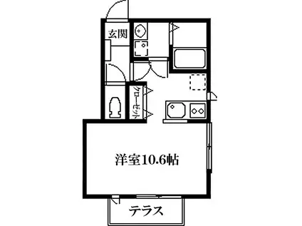 町田ロイヤルハイツIII(1K/1階)の間取り写真