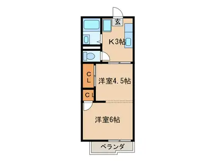 コーポ祥栄(1K/1階)の間取り写真
