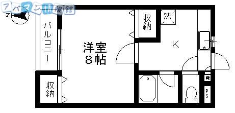 コーポラベンダー(1K/1階)の間取り写真
