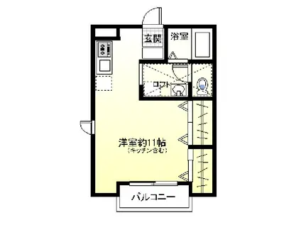 ガーデンハイム(ワンルーム/2階)の間取り写真