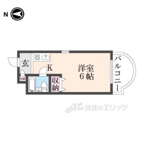 シティパレスあやめ池P8(ワンルーム/2階)の間取り写真