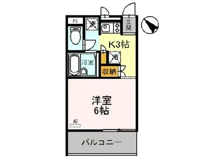 ASAHI(ワンルーム/3階)の間取り写真