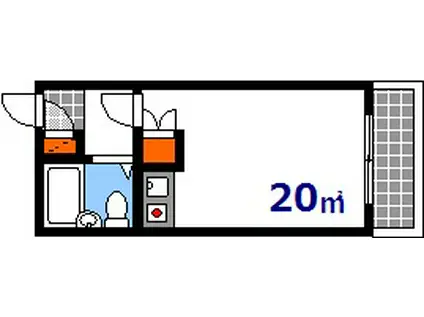 ユーアイビル2(ワンルーム/3階)の間取り写真