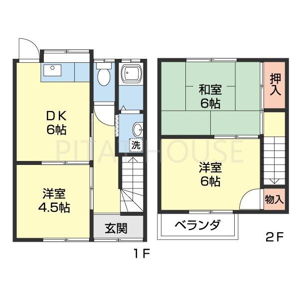 向ハイツ(3DK/1階)の間取り写真