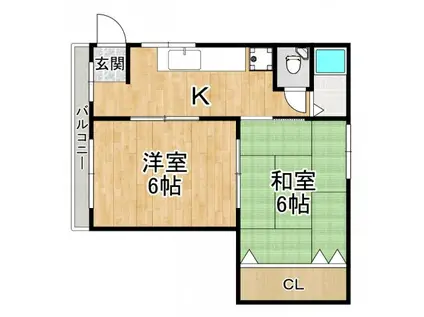 アーバ二ティ伊田(1DK/3階)の間取り写真