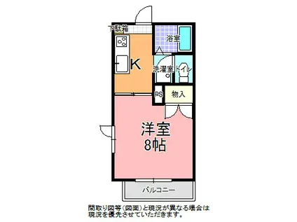 メゾンドクレール(1K/1階)の間取り写真