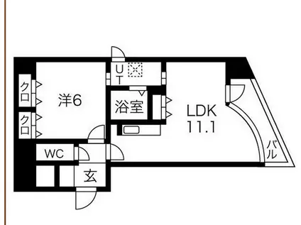 S-RESIDENCE 学園坂(1LDK/6階)の間取り写真