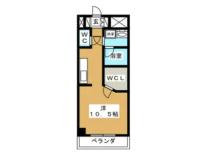 ビバ・ルネサンスII(ワンルーム/4階)の間取り写真