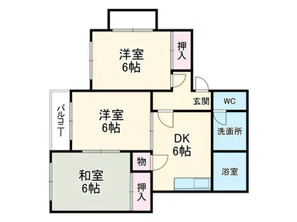 ピポット藤江アパート(3DK/2階)の間取り写真