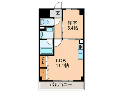 FORTUNA北梅田(1LDK/2階)の間取り写真