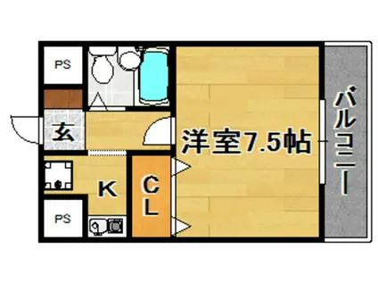 シャトレ下新庄(1K/2階)の間取り写真