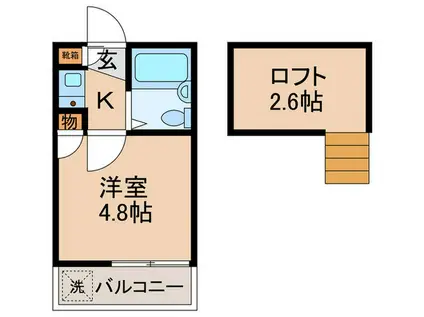 ソリテア綱島(1K/2階)の間取り写真