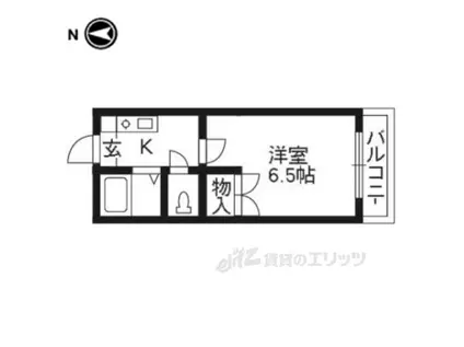 メゾン桃栄Ⅱ(1K/1階)の間取り写真
