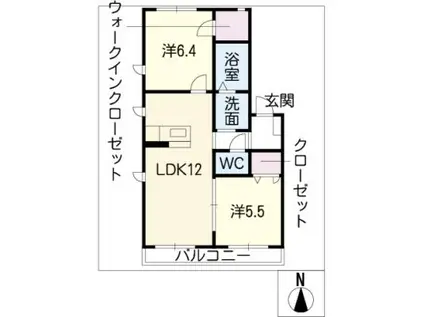 LAUREL白壁(2LDK/1階)の間取り写真