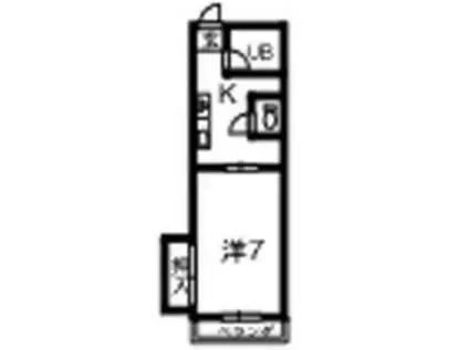 エステートピア打越(1K/2階)の間取り写真