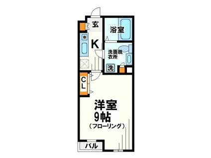 スクエアシティ仙川マキシヴ(1K/1階)の間取り写真