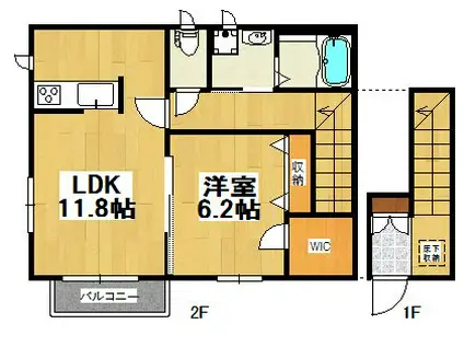 KAMIYO HOUSE(1LDK/2階)の間取り写真
