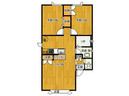 リラ2003(2LDK/1階)の間取り写真