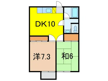 セブン・Q(2DK/2階)の間取り写真