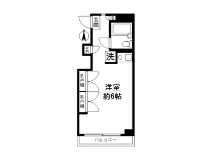 カーサワタナベ(ワンルーム/2階)の間取り写真