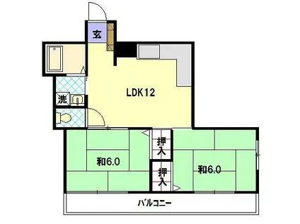 松尾ビル(2LDK/4階)の間取り写真