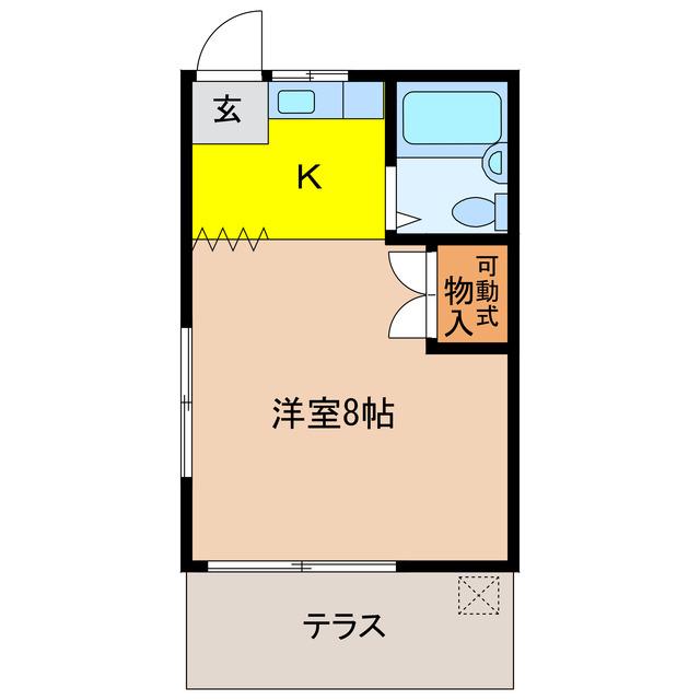 コーポ長屋(ワンルーム/1階)の間取り写真