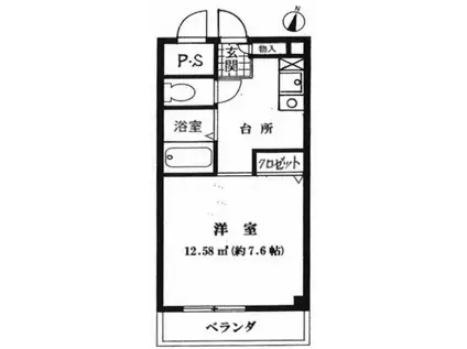リーベン美幸(1K/4階)の間取り写真