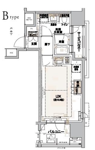 グランリビオ表参道(1K/2階)の間取り写真
