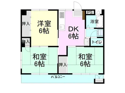 むかいビル(3DK/3階)の間取り写真