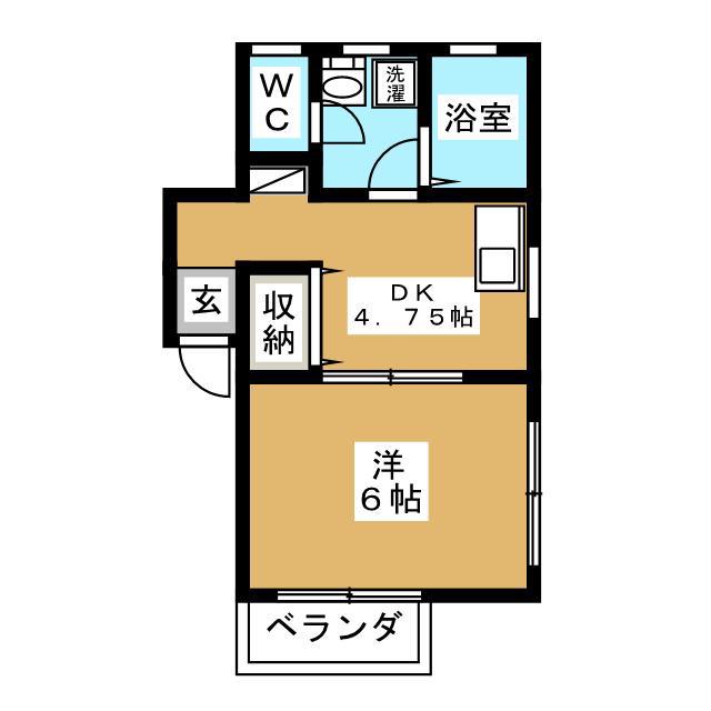 コーポアイアン(1DK/3階)の間取り写真
