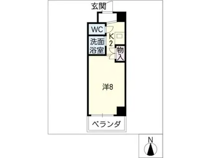 ドエル植田西(1K/7階)の間取り写真