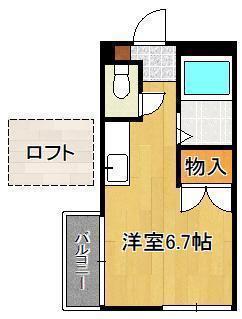 マテリオ本城東(ワンルーム/1階)の間取り写真