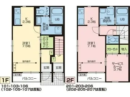 EIGHT(1K/1階)の間取り写真