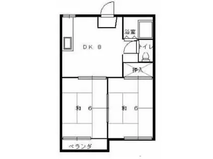 サニーハイツ北別府(2DK/2階)の間取り写真