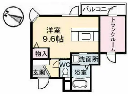 C.C.COURT五日市駅前(ワンルーム/1階)の間取り写真