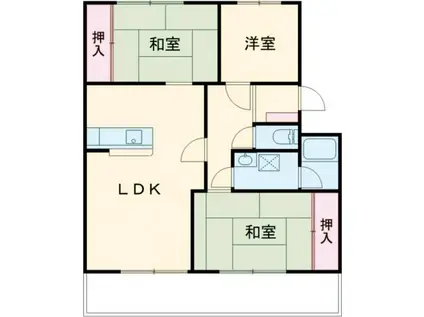 ユトリロ前田南(3LDK/4階)の間取り写真