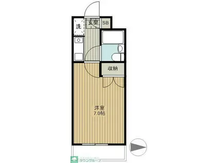 アミニティー調布(1K/1階)の間取り写真