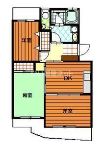 エルバ上福岡(3DK/2階)の間取り写真