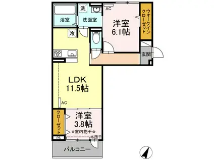 エルドラードD(2LDK/2階)の間取り写真
