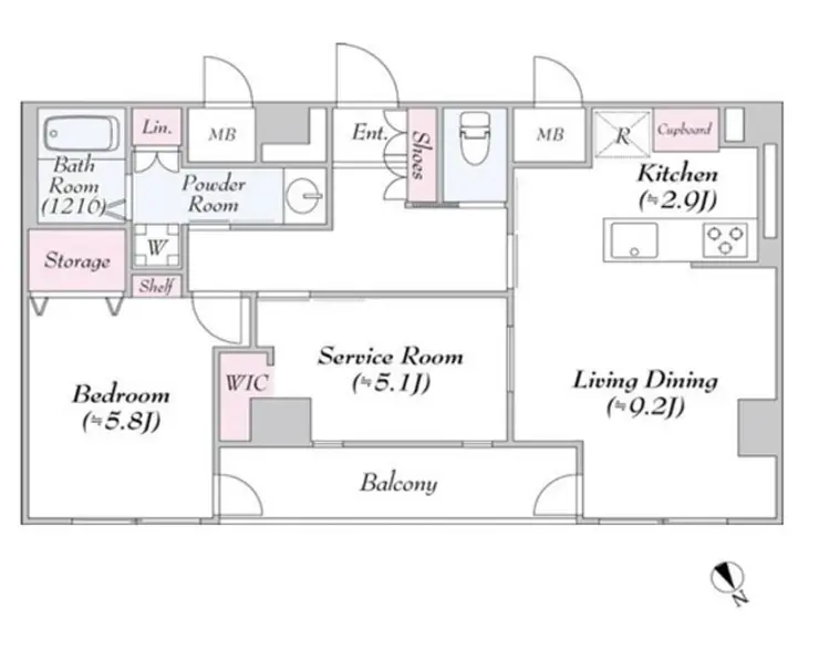 ヴァンテ・アン神楽坂 8階階 間取り