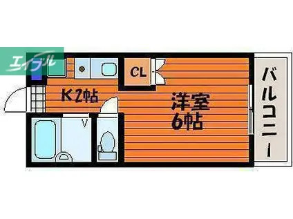 バンズコーポラス(1K/3階)の間取り写真