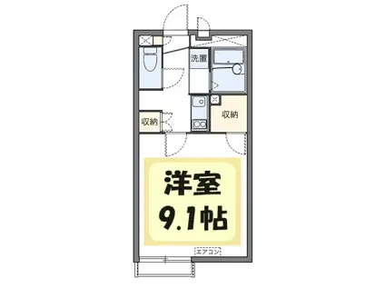 スカイハイツ(1K/2階)の間取り写真